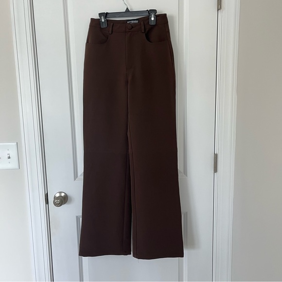 Kittenish Pants - Kittenish Small Chocolate Brown High Waisted Trouser Pants
